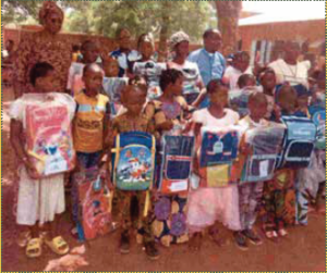 Children supplied with Backpacks and other school materials